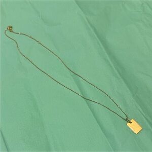 Thrive Gold Rectangular Pendant Necklace